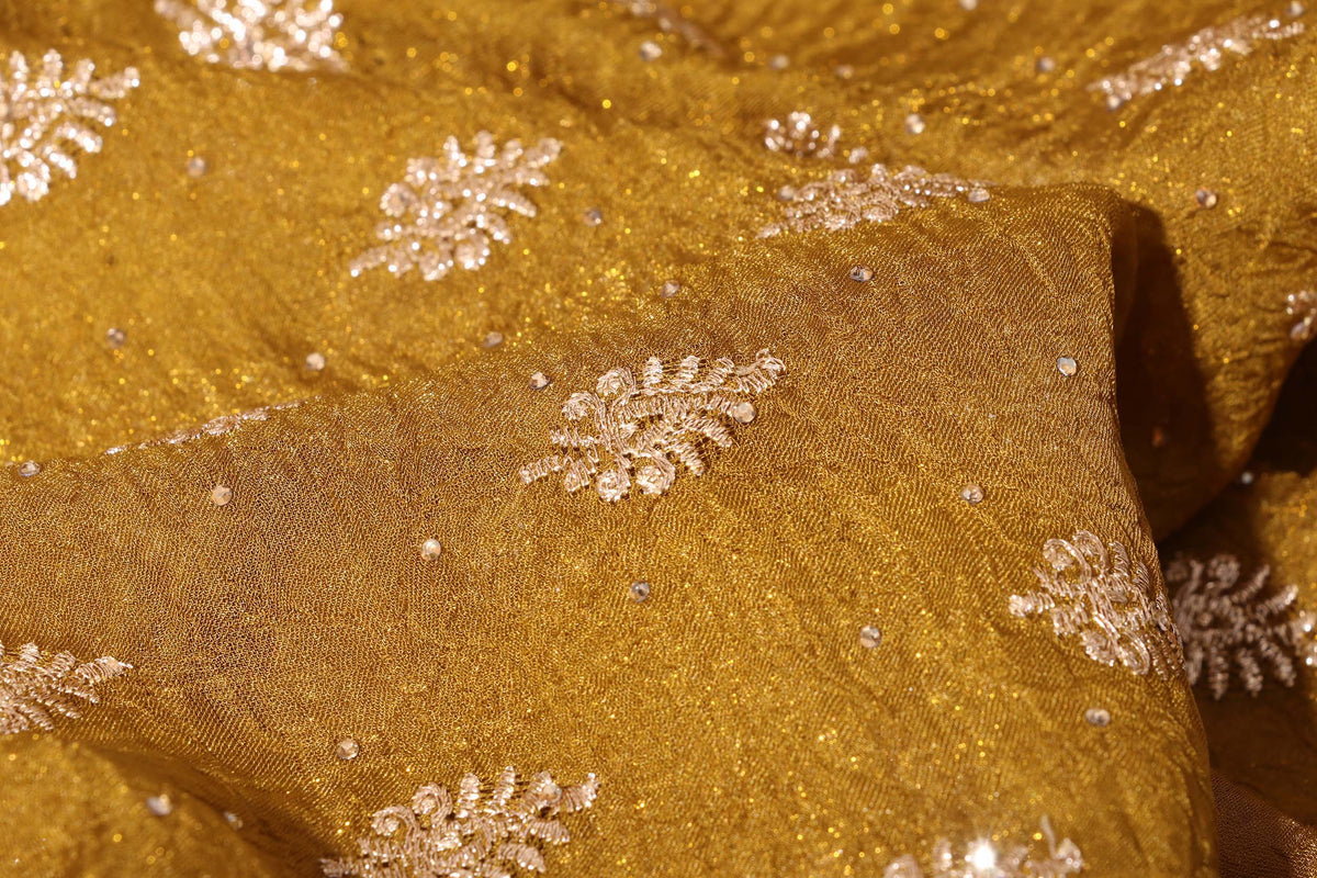 Antique Gold – Crushed Silk Meenakari Saree 045