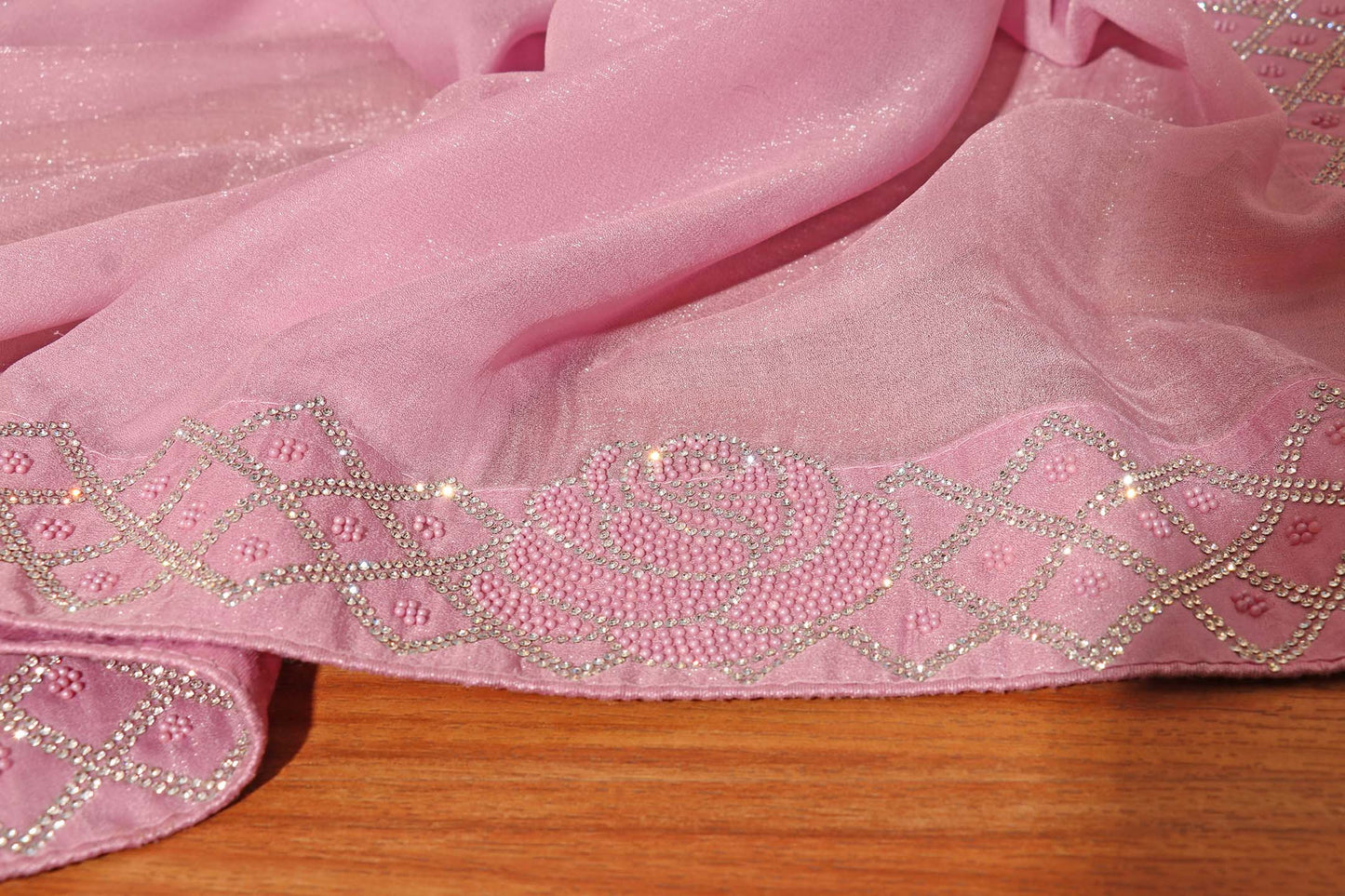 Elegant Mauve Shimmer Chiffon Saree 101