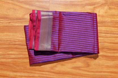 Purple and Rani Pink Printed  Patola Saree with Thread Zari Border 107