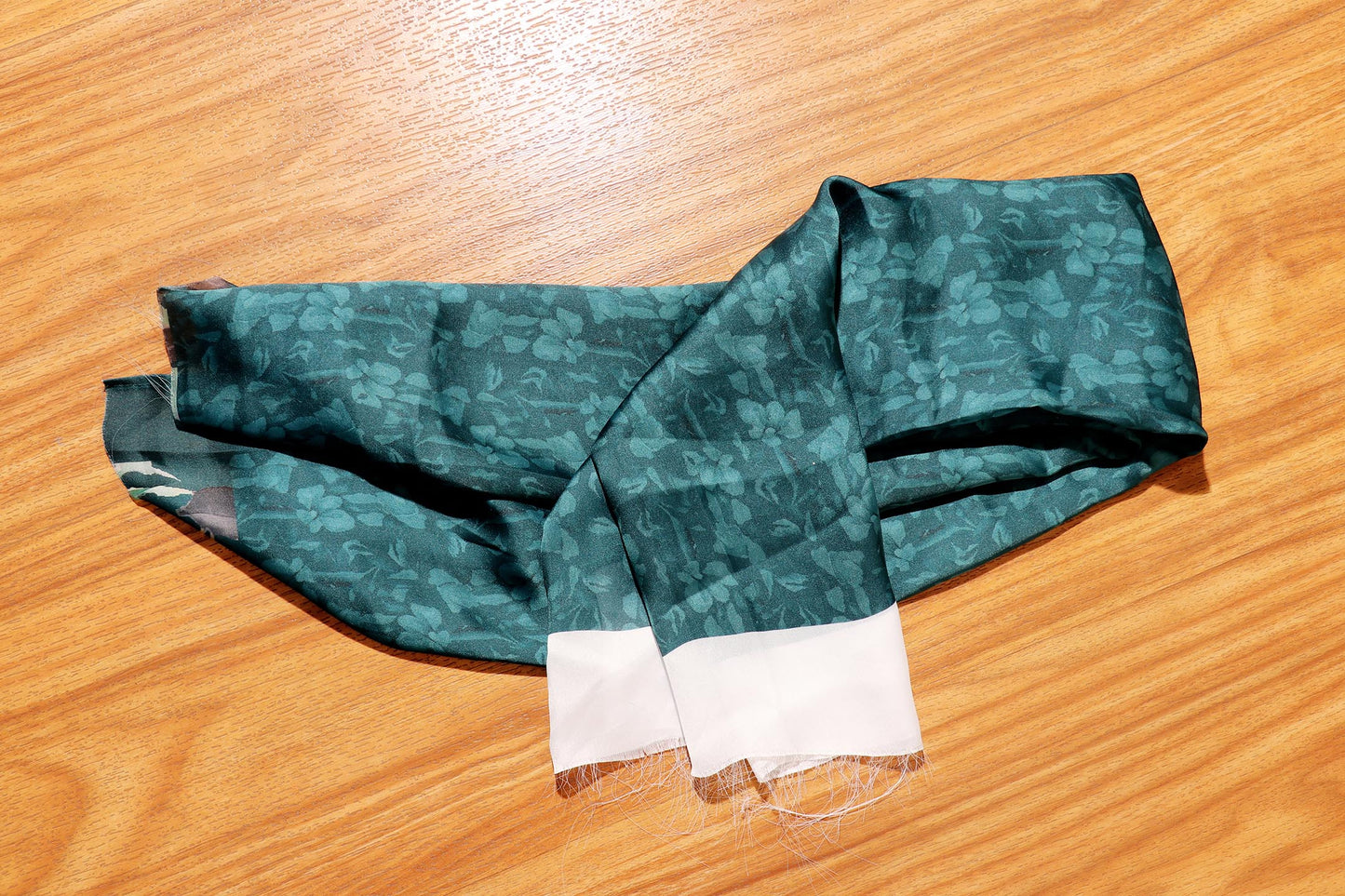 Teal Georgette Saree with Sabyasachi-Style Floral Print and Swarovski Border 110