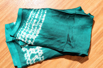 Bottle Green Bandhani Saree with Diamond Motifs and Zari Pallu 114