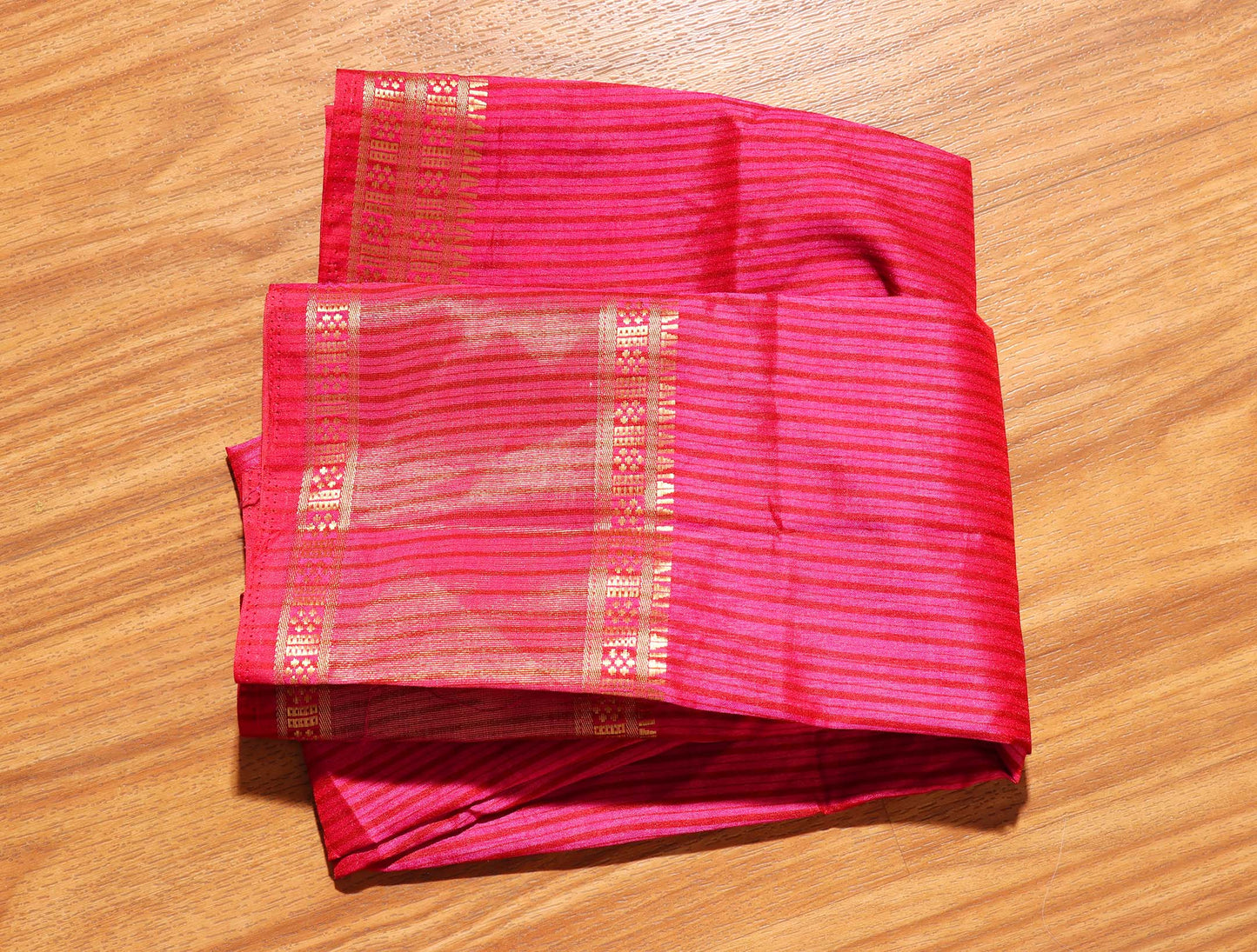 Purple and Pink Madhubani Silk Saree with Patola Print Border 115