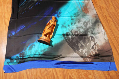 Ocean Mirage – Abstract Print Chiffon Saree 122