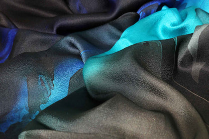 Ocean Mirage – Abstract Print Chiffon Saree 122