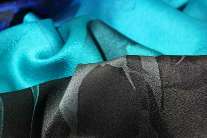 Ocean Mirage – Abstract Print Chiffon Saree 122