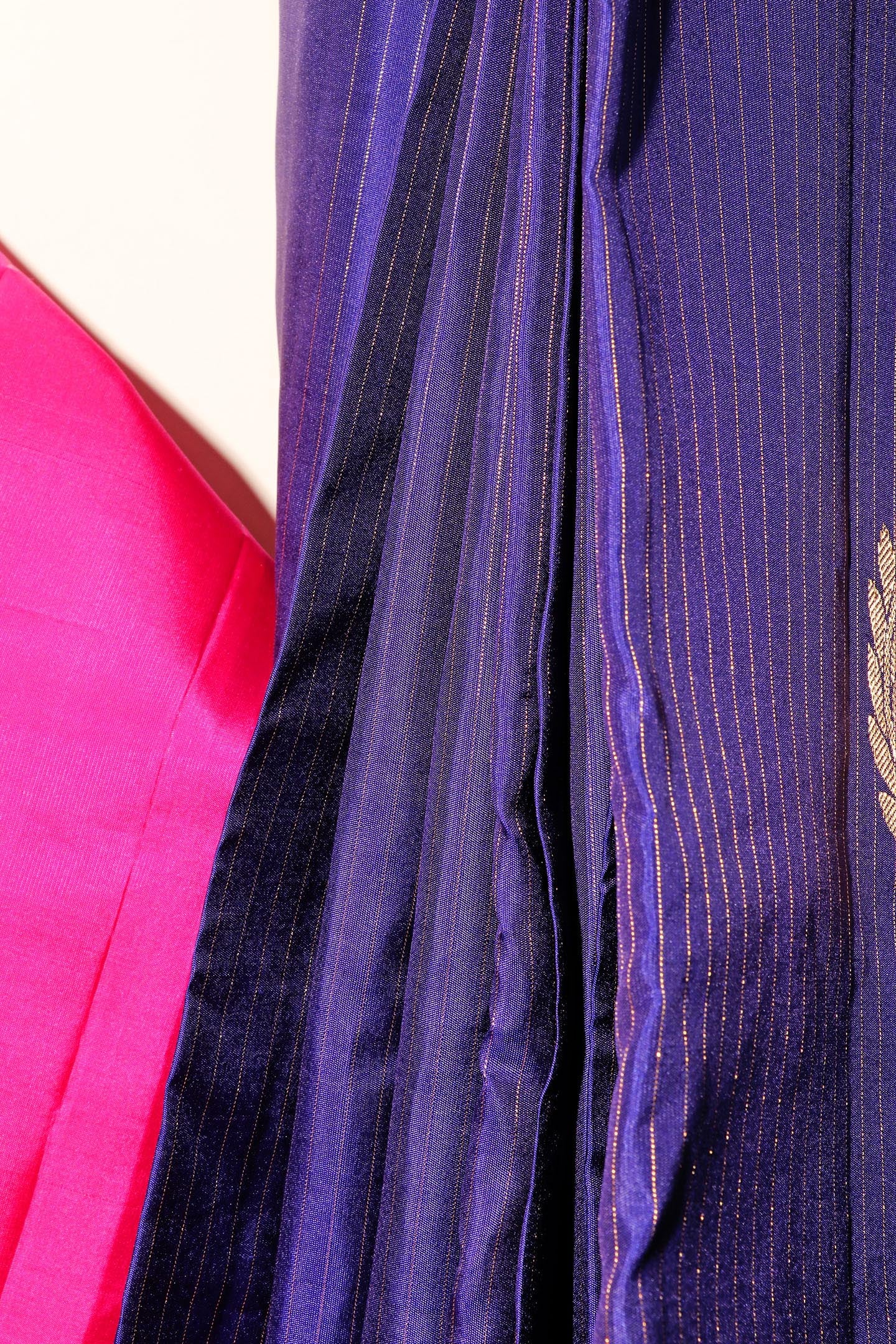 Blueberry & Rani Pink Kanjeevaram Silk Saree 050