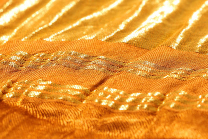 Mustard Ochre Hand-Tied Bandhani Silk Saree 053