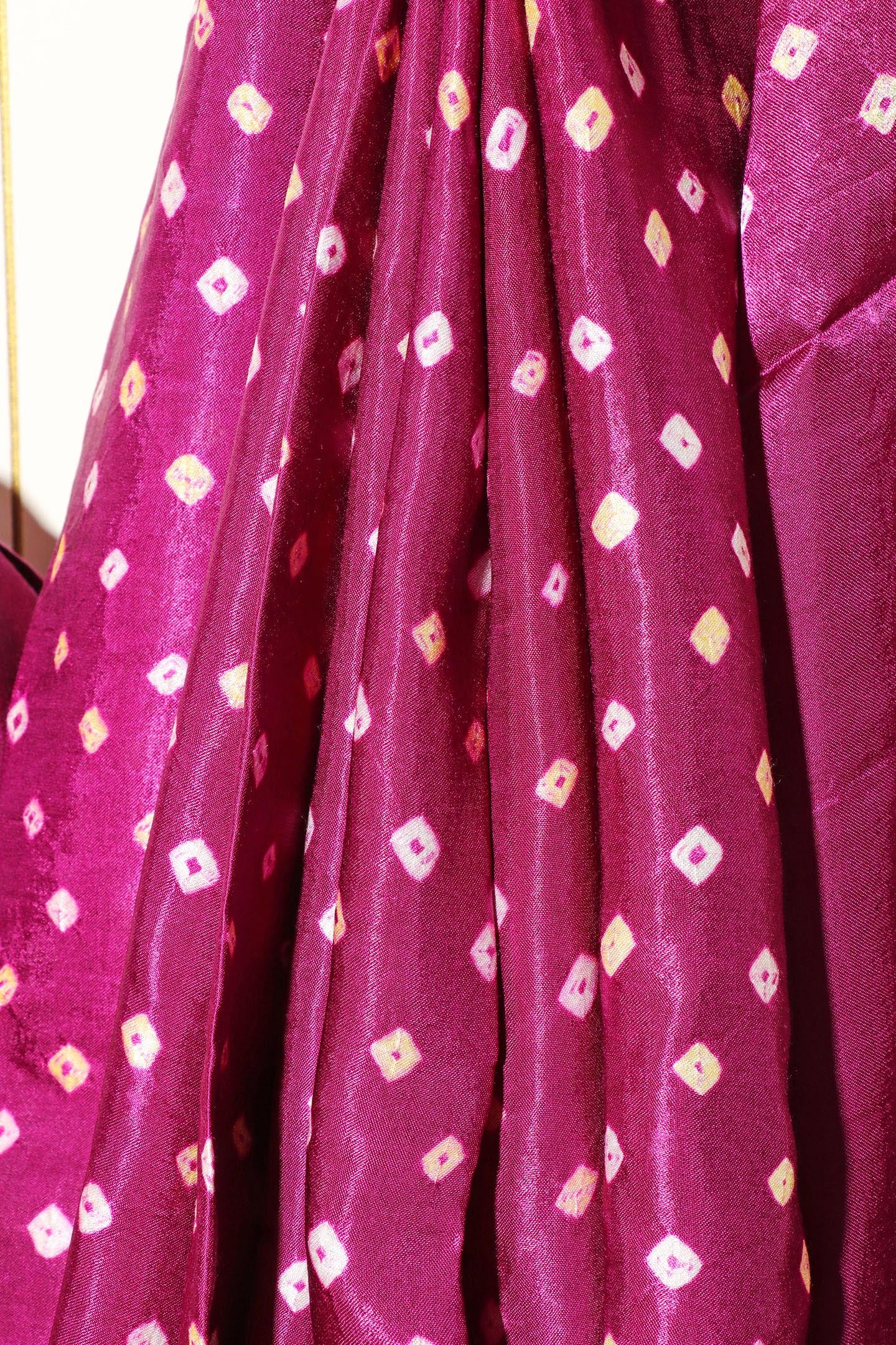 Royal Purple Handcrafted Bandhani Silk Saree 054