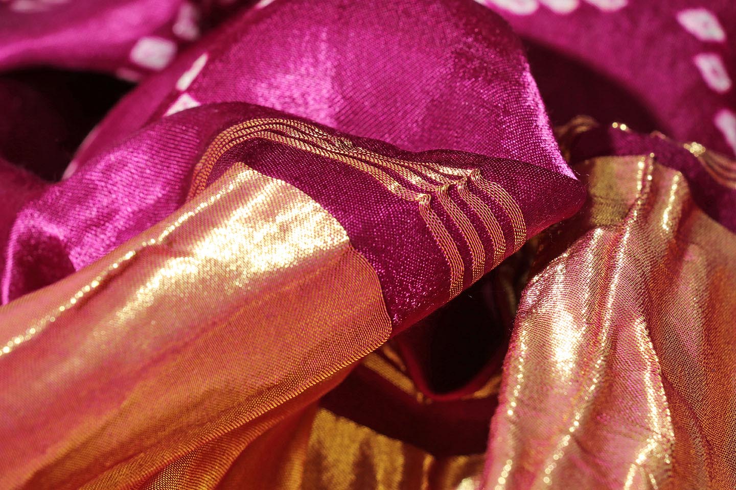 Royal Purple Handcrafted Bandhani Silk Saree 054