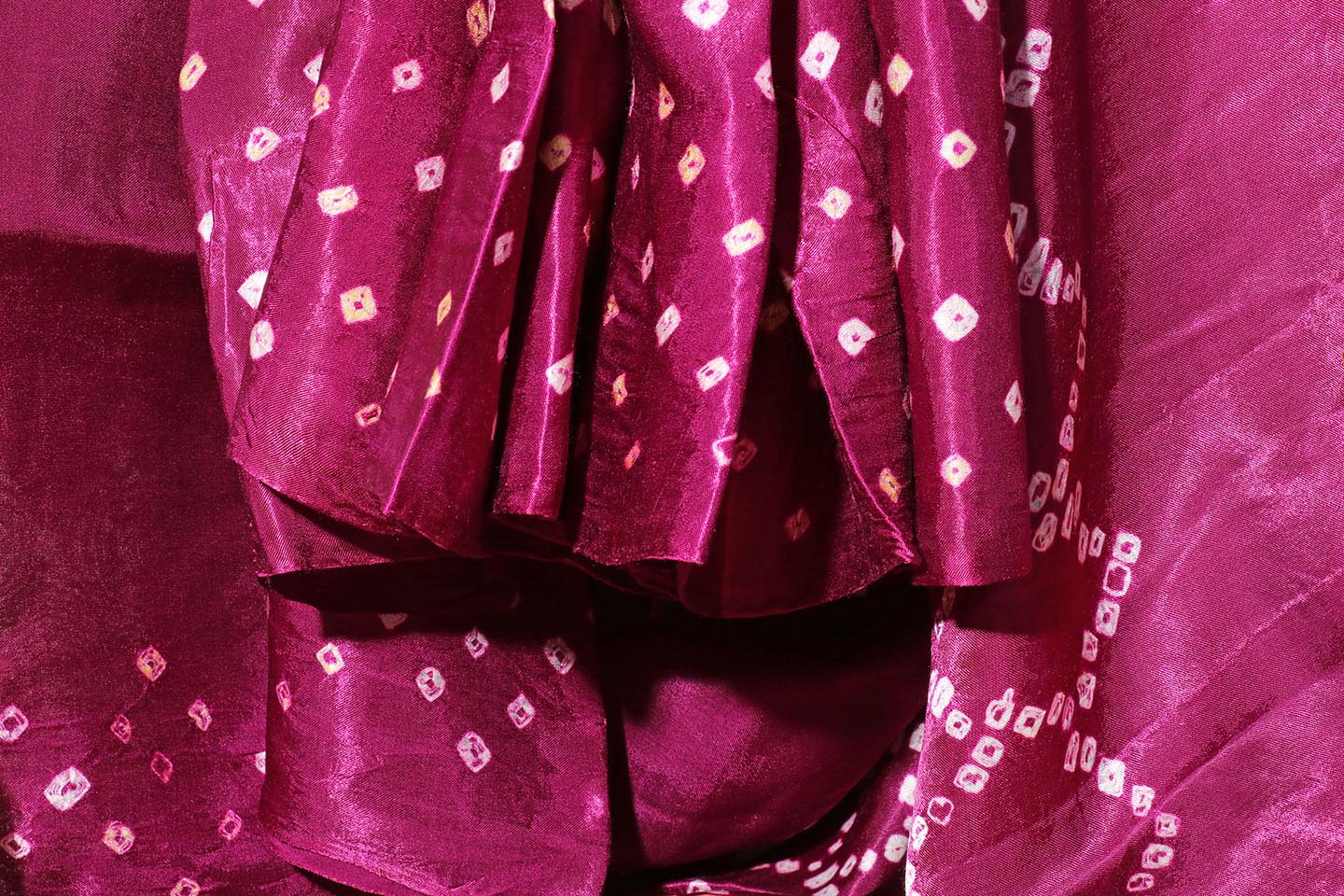Royal Purple Handcrafted Bandhani Silk Saree 054