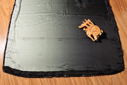 Charcoal Mist Ombre Saree with Black Lace Border 067