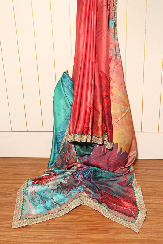 Sunrise Symphony Reshmi Silk Saree with Gota Patti Border 069