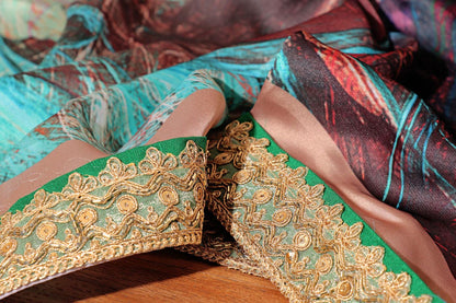 Sunrise Symphony Reshmi Silk Saree with Gota Patti Border 069