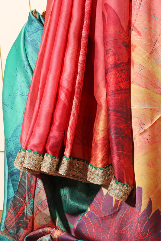 Sunrise Symphony Reshmi Silk Saree with Gota Patti Border 069