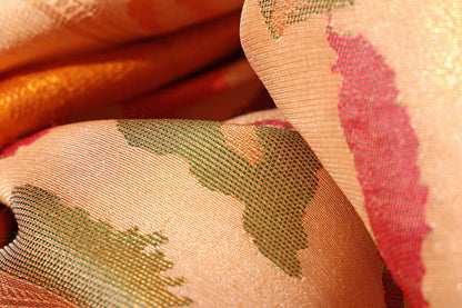Kosiya Kanjivaram Fusion Saree in Beige & Mustard 075