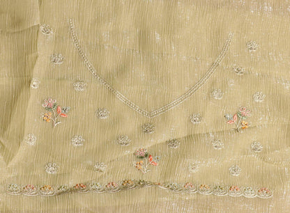Pista Whisper Chiffon Tissue Saree with Pastel Embroidery & Swarovski Detail 078