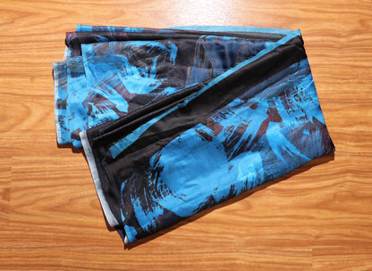 Midnight Azure Digital Georgette Saree 079