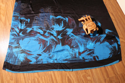 Midnight Azure Digital Georgette Saree 079