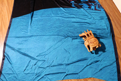 Midnight Azure Digital Georgette Saree 079