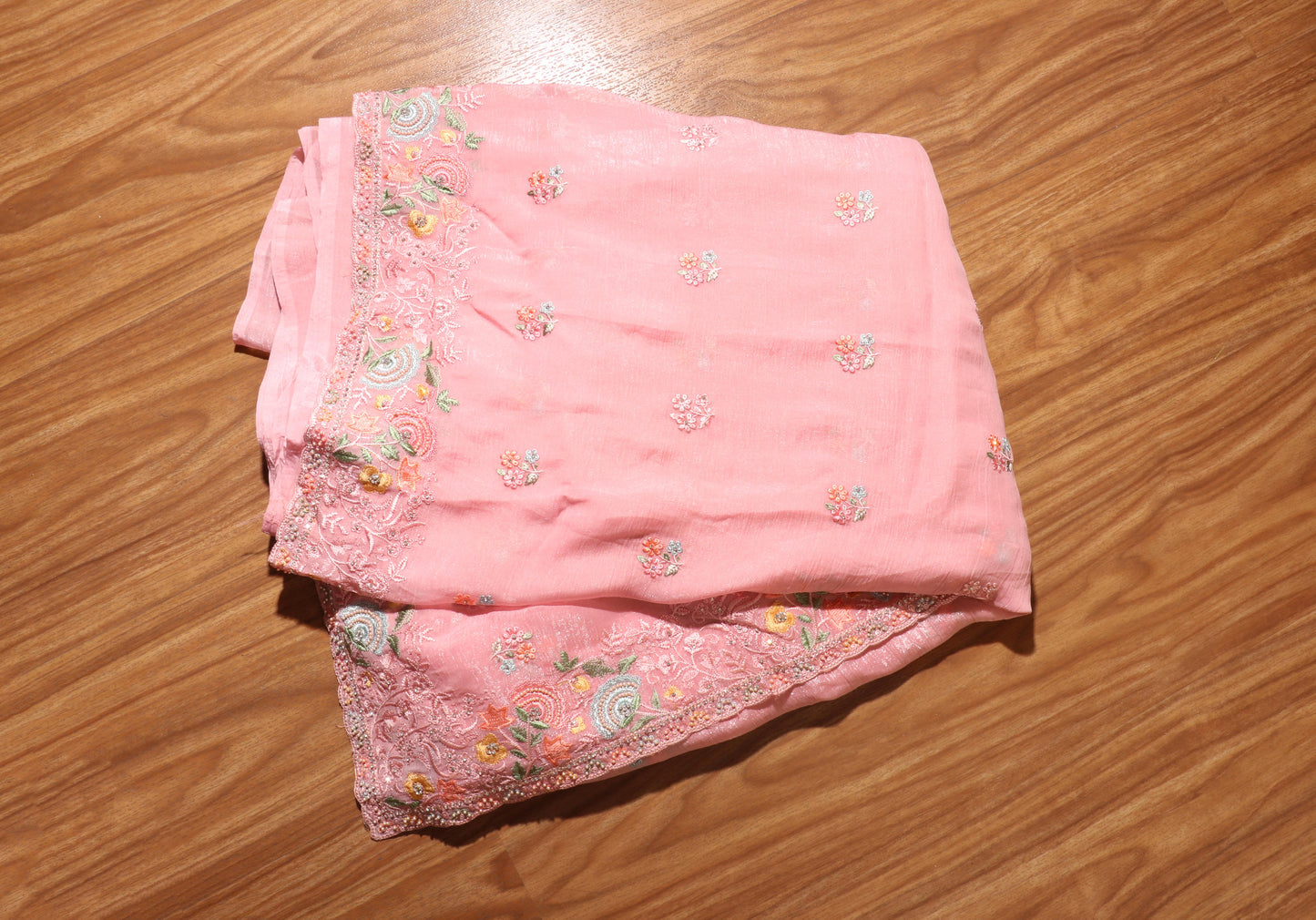 Blush Bloom Chiffon Tissue Saree 081