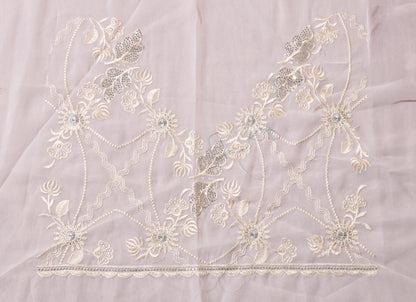 Ivory Radiance Embroidered Georgette Saree  Description 083