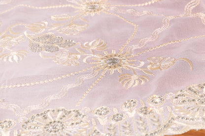 Ivory Radiance Embroidered Georgette Saree  Description 083