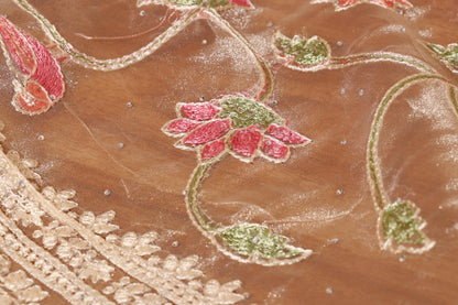 Lotus Bloom Ivory Net Saree 087