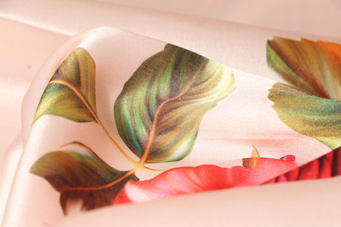 Pale Beige Satin Silk Saree with Sabyasachi-Inspired Roses & Contrast Khadi Silk Blouse 091