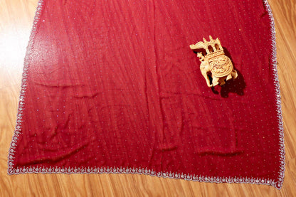 Ruhani – Crimson Red Georgette Saree with Swarovski Detailing 131