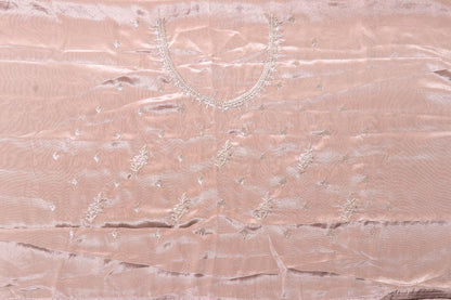 Mrinalini – Taupe Satin Georgette Saree with Silver Thread Embroidery 132