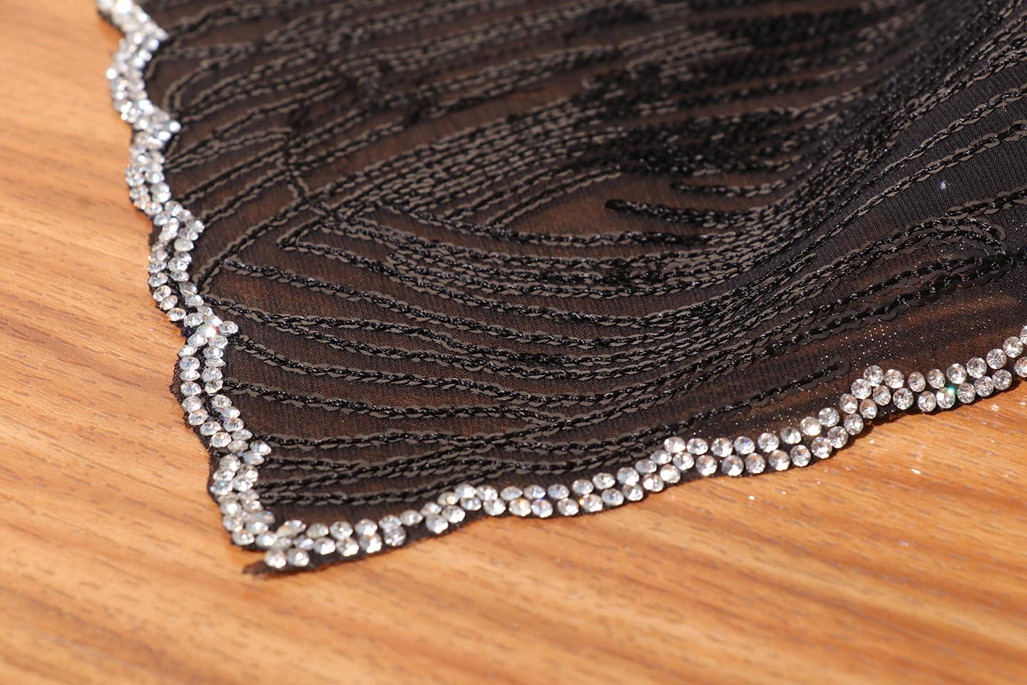 Noor – Black Sequin Georgette Saree with Crystal Border 133