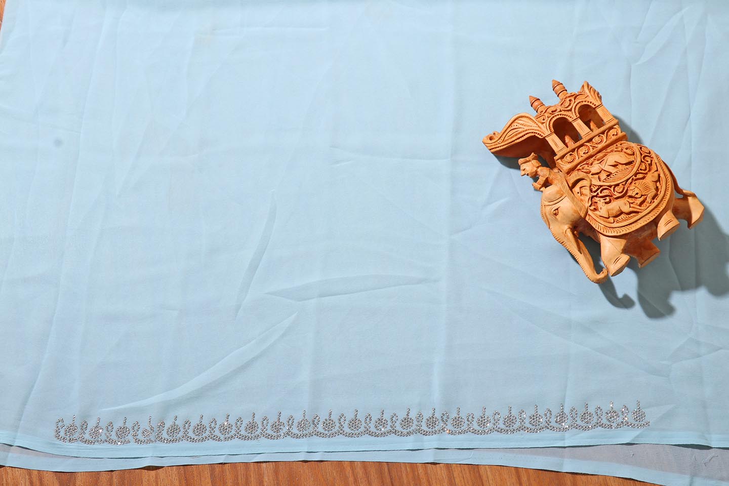Aarzu – Powder Blue Georgette Saree with Swarovski Embellishments 137