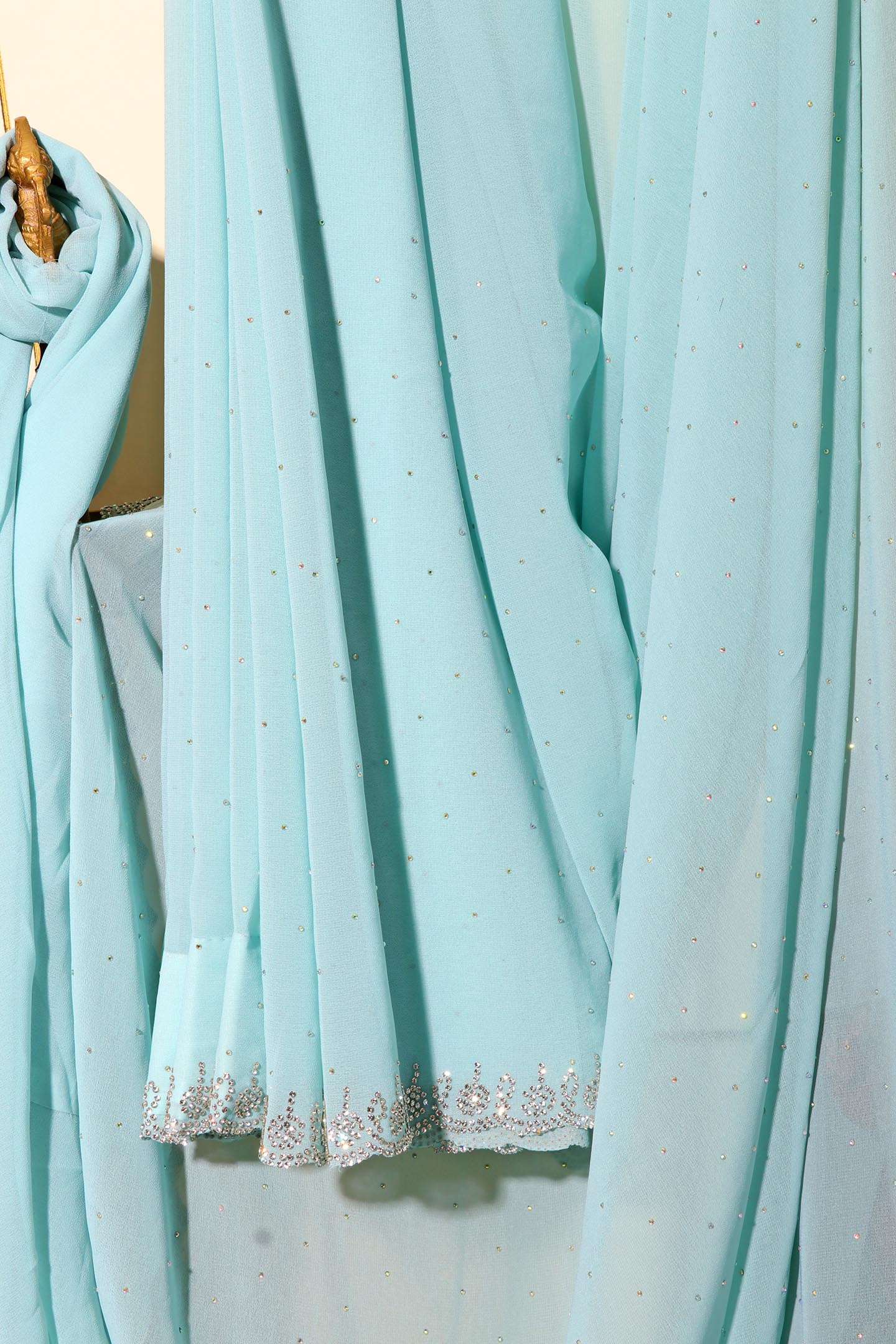 Aarzu – Powder Blue Georgette Saree with Swarovski Embellishments 137