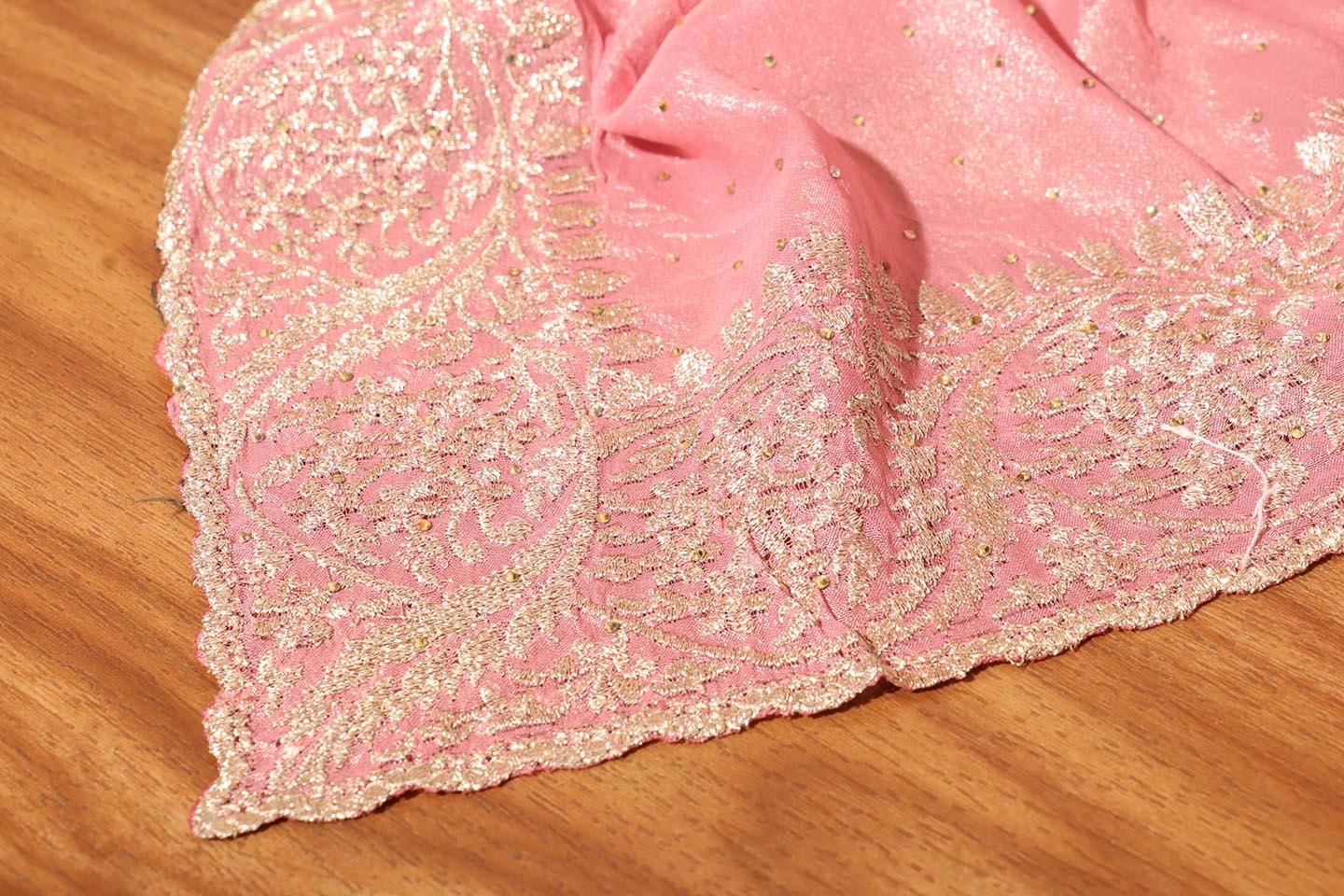 Tarunika – Baby Pink Satin Georgette Saree with Silver Zari Embroidery 138