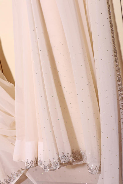 Chandrika – White Georgette Saree with Swarovski Accents 139