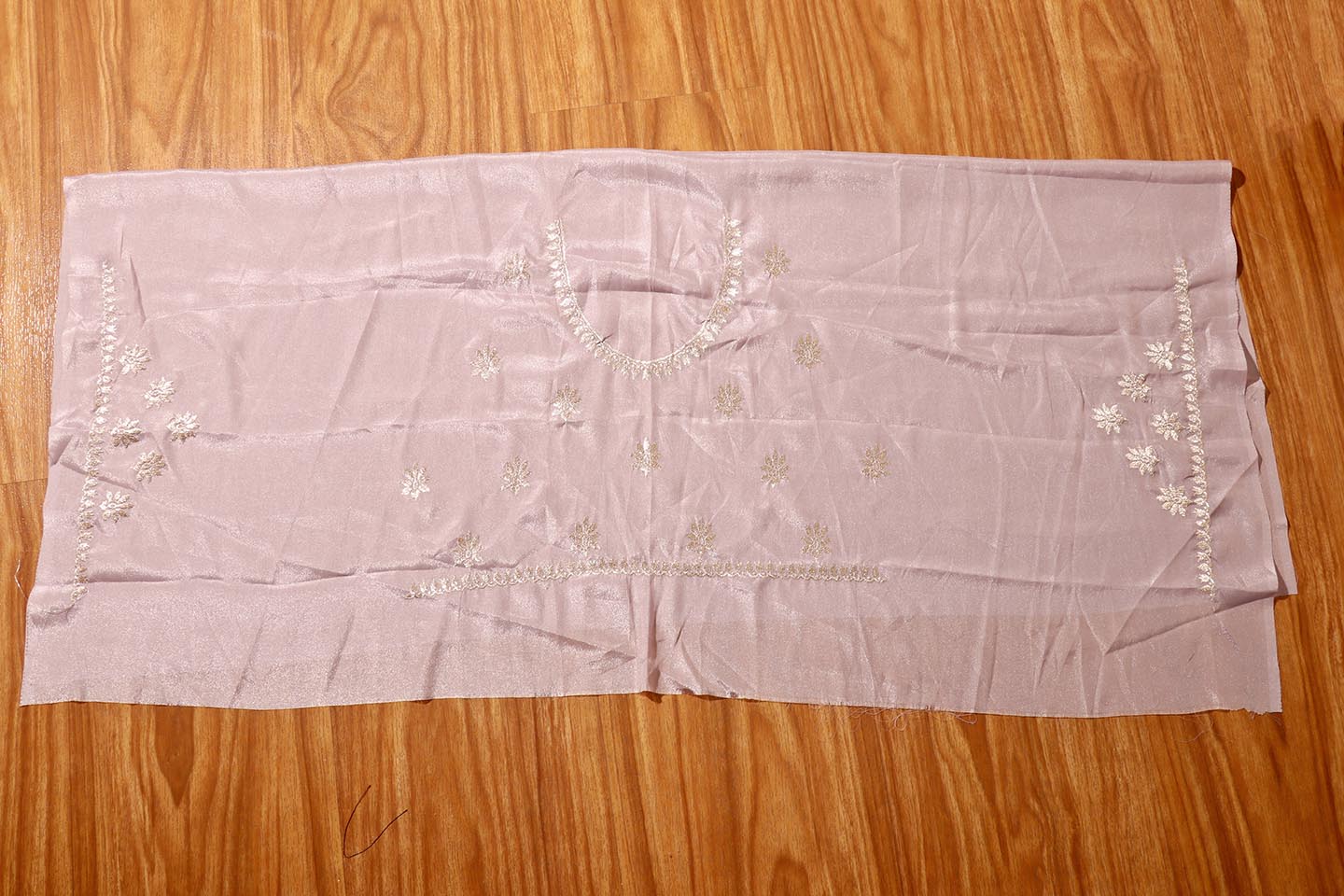 Lavanya – Lilac Satin Crepe Saree with Zari Embroidery 140