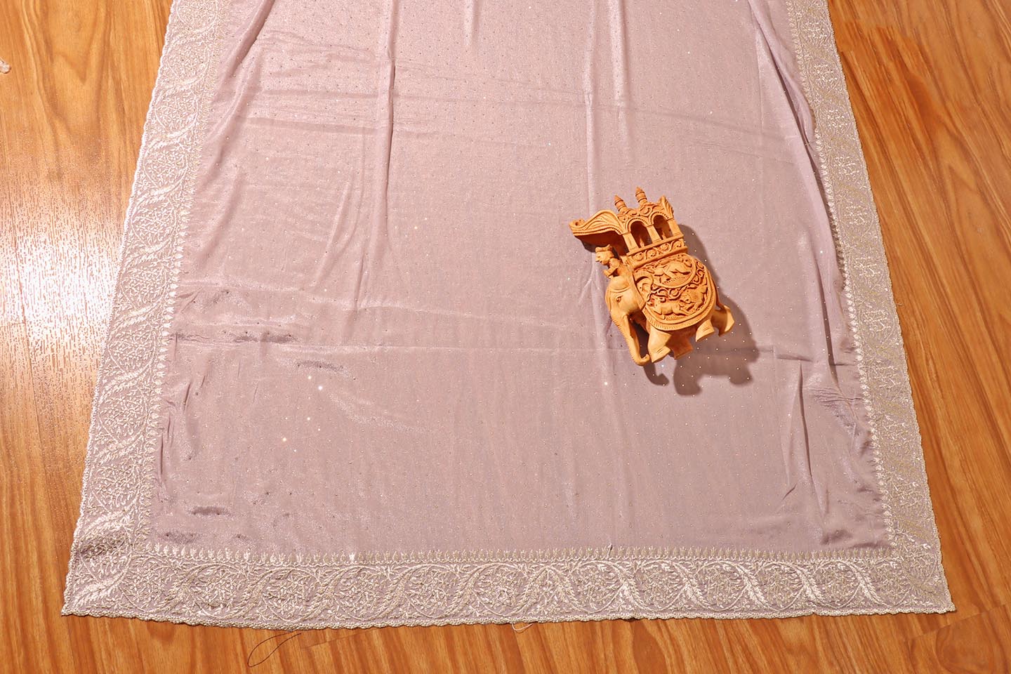 Lavanya – Lilac Satin Crepe Saree with Zari Embroidery 140
