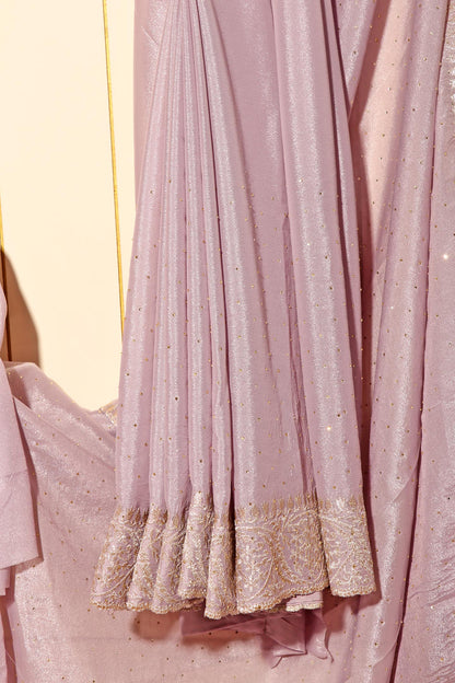 Lavanya – Lilac Satin Crepe Saree with Zari Embroidery 140