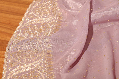 Lavanya – Lilac Satin Crepe Saree with Zari Embroidery 140