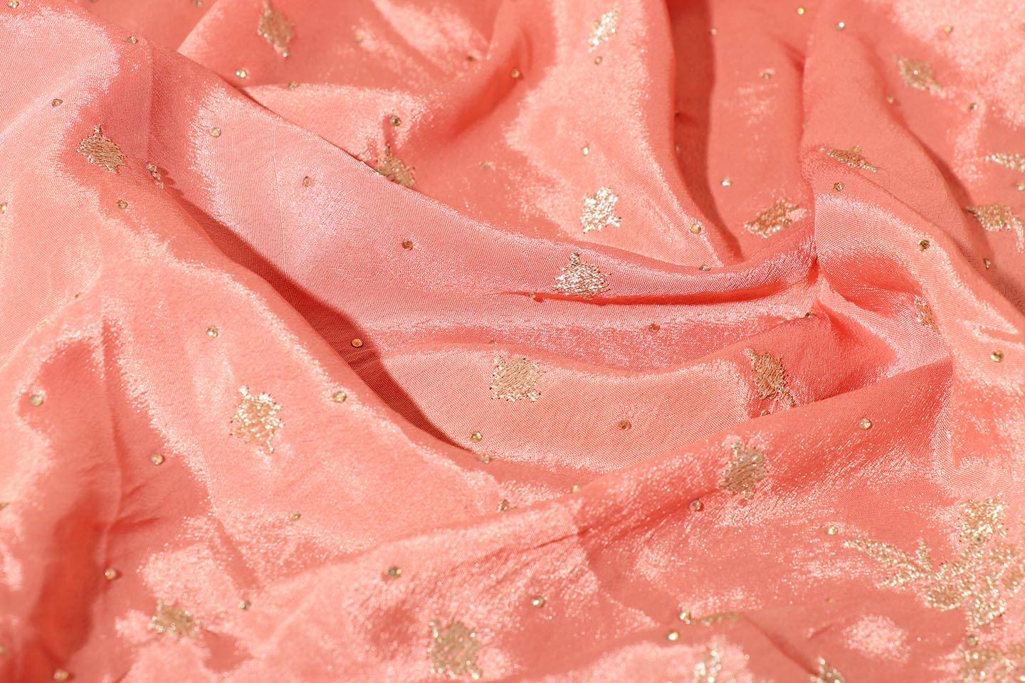 Gulnar – Blush Pink Satin Silk Saree with Silver Embroidery 142