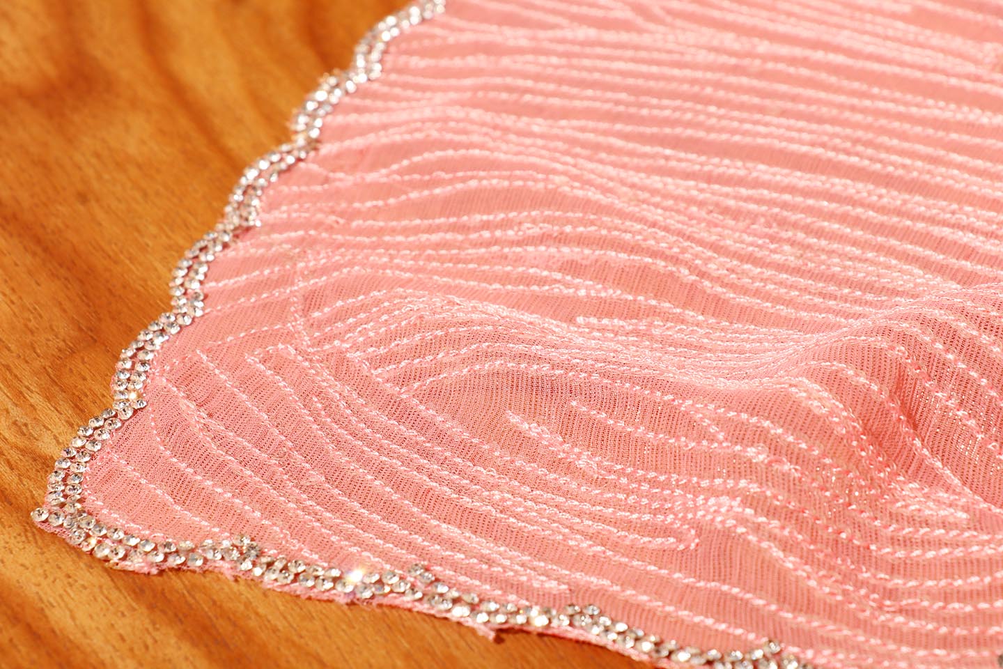Sitara – Peach Sequin Chiffon Saree 143