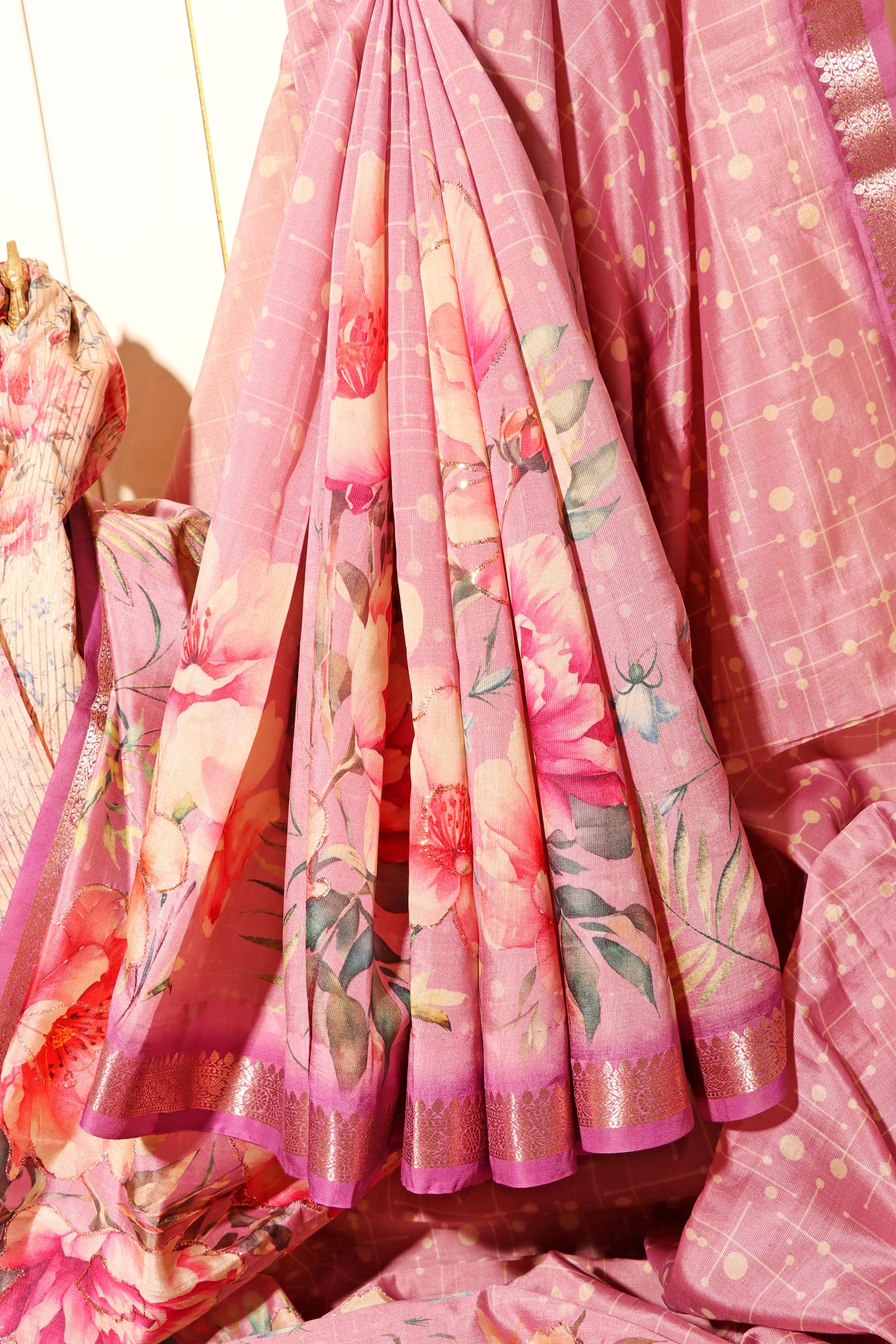 Phoolvati – Mauve Soft Silk Saree with Floral Digital Print 144