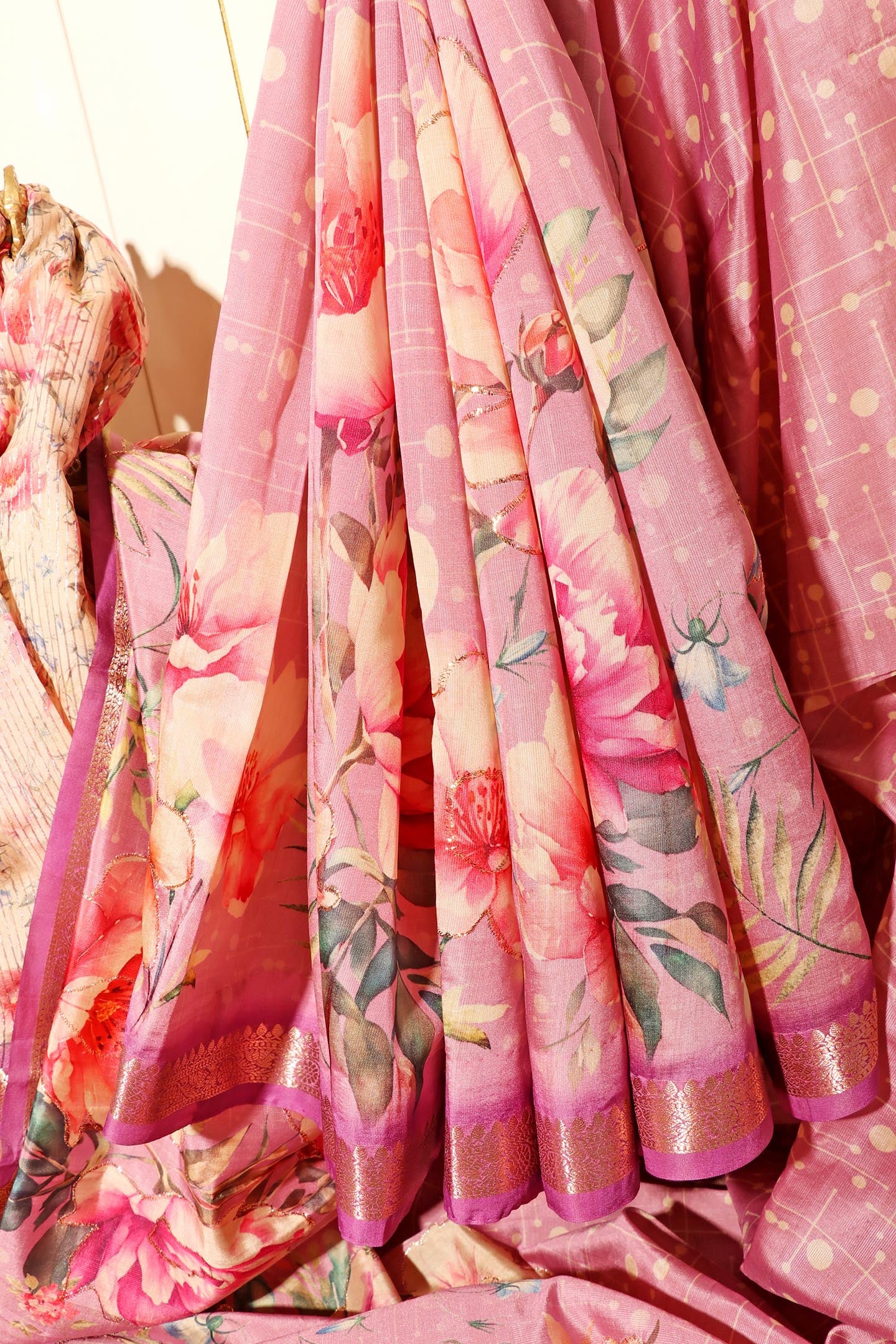 Phoolvati – Mauve Soft Silk Saree with Floral Digital Print 144