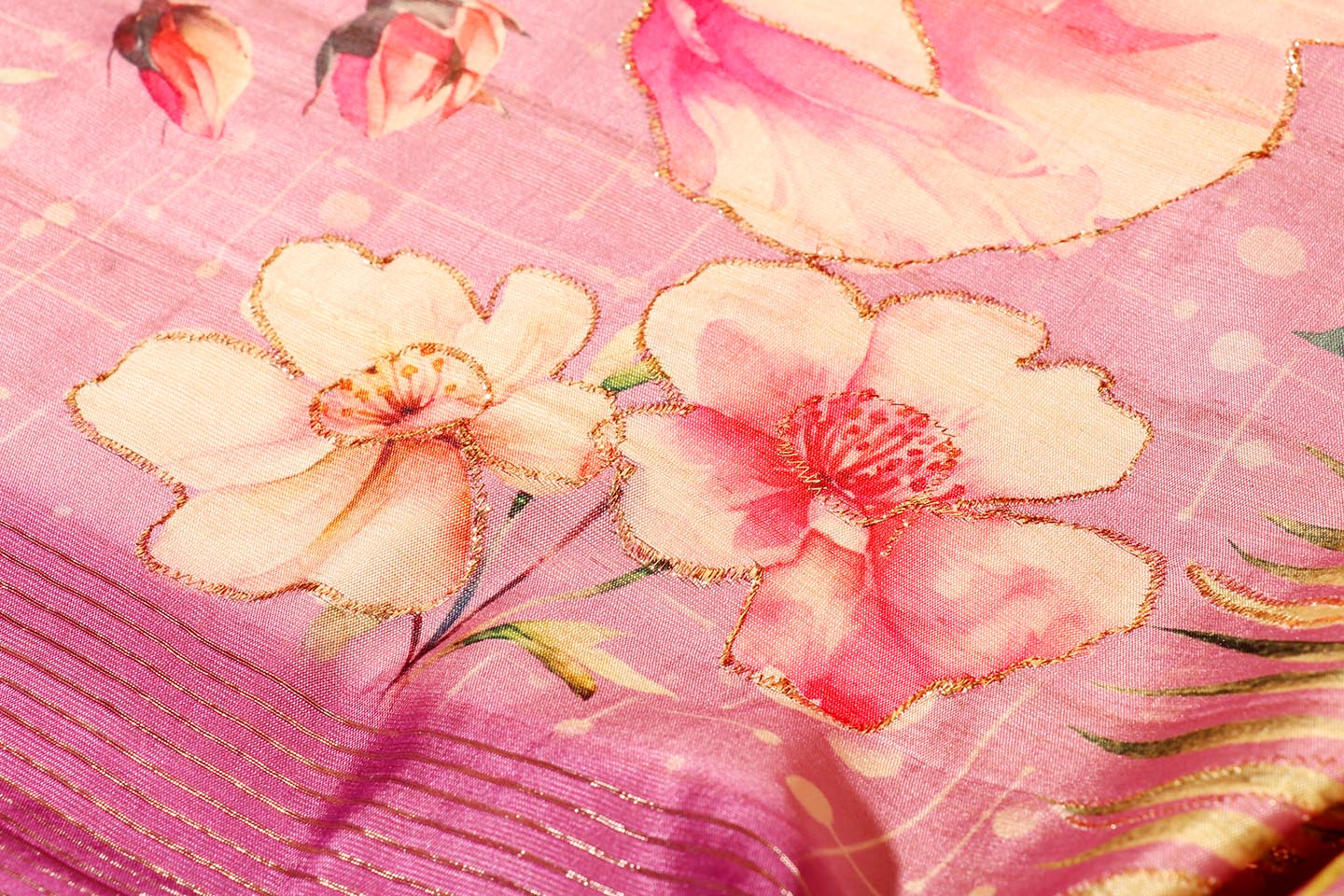 Phoolvati – Mauve Soft Silk Saree with Floral Digital Print 144