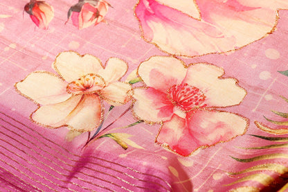 Phoolvati – Mauve Soft Silk Saree with Floral Digital Print 144