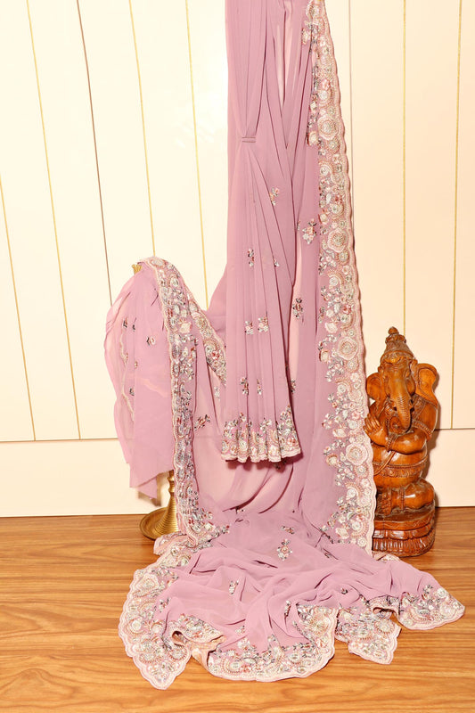 Sitara - A Pristine Off-White Saree Soft Georgette Saree 146