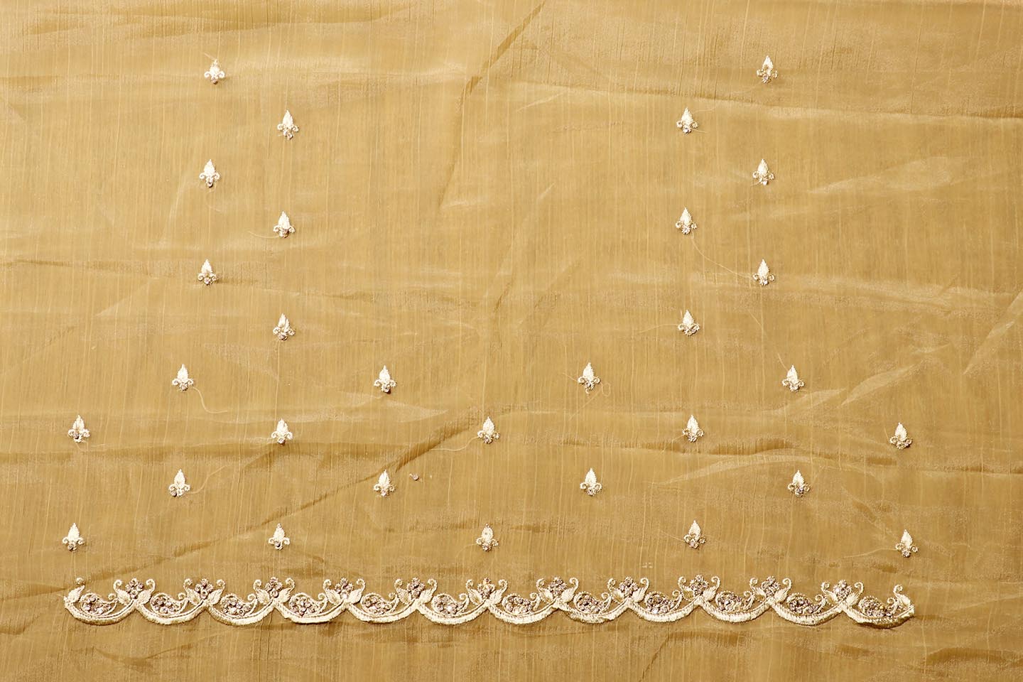 Zarmin- Gold Marble Chiffon with Swarovski Crystals  Saree 147