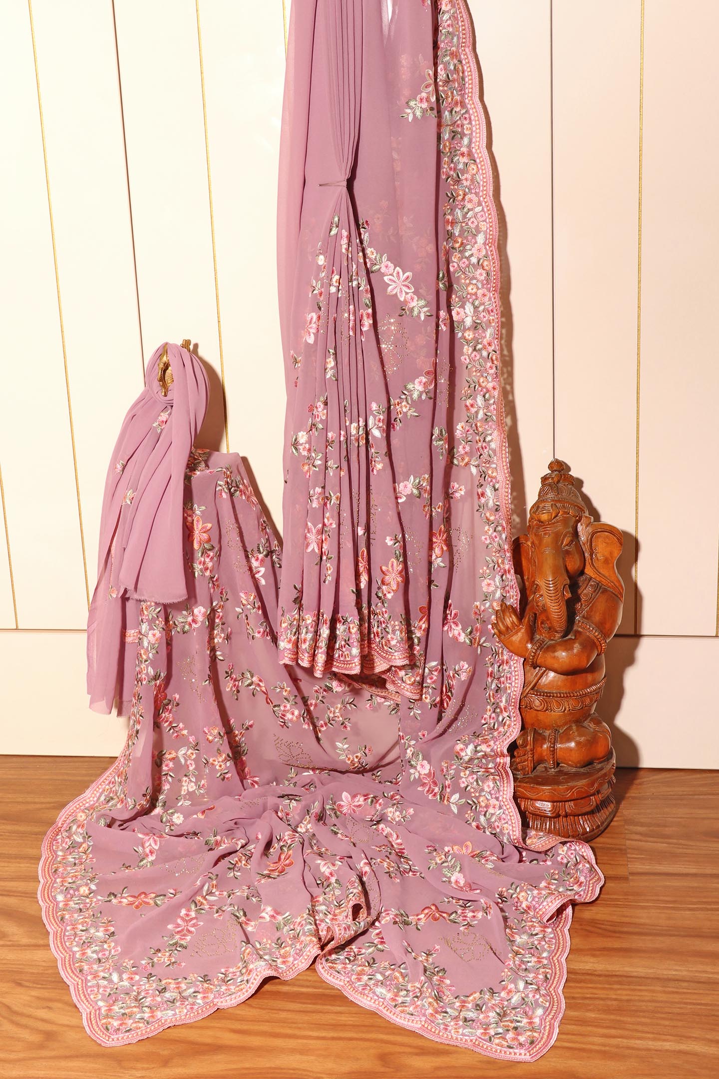 Malvika - A Soft Mauve Georgette Saree 151