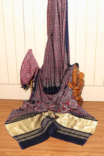 Sindhura - A Modal Silk with Ajrakh Print Saree 152