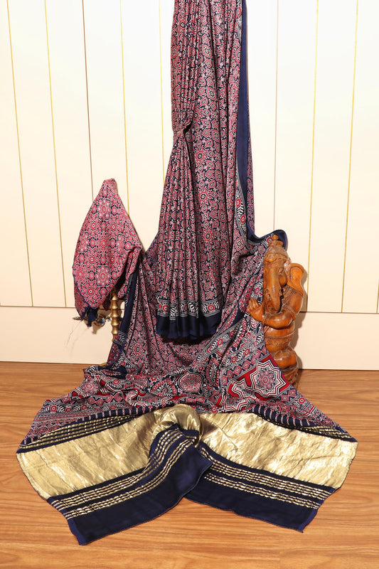 Sindhura - A Modal Silk with Ajrakh Print Saree 152
